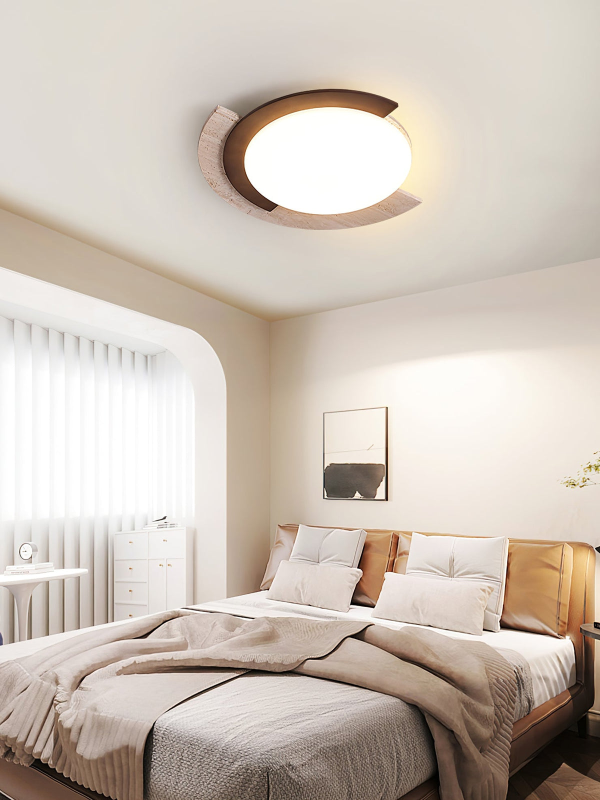 Crescent Timber Ceiling Light