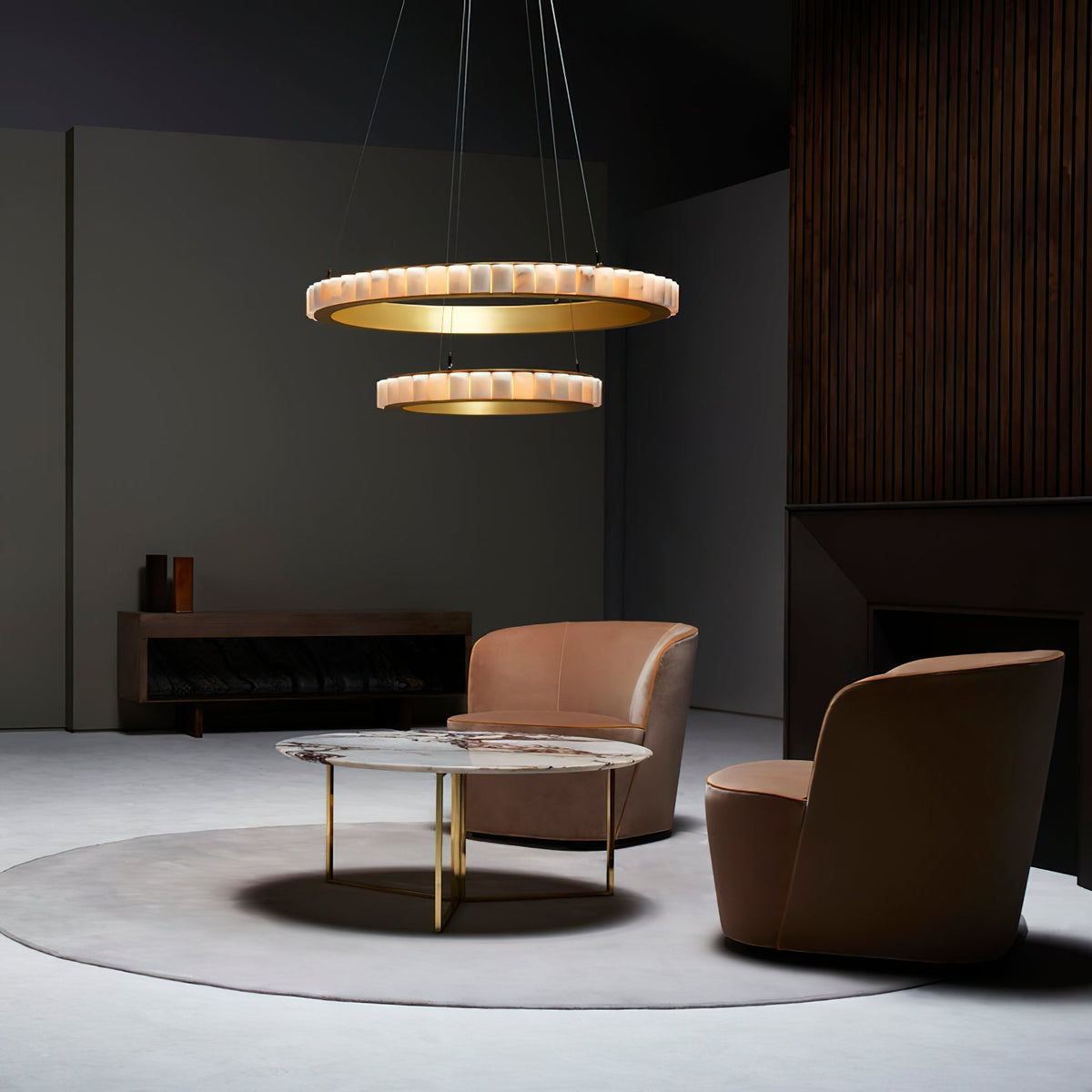 Aure Twin Ring Chandelier