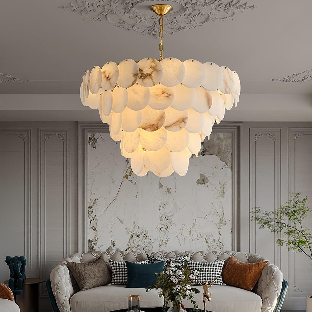 Scale Stone Chandelier