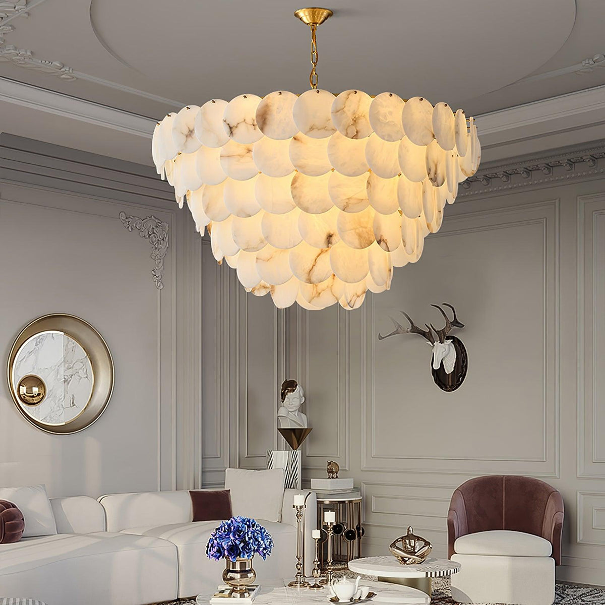 Scale Stone Chandelier