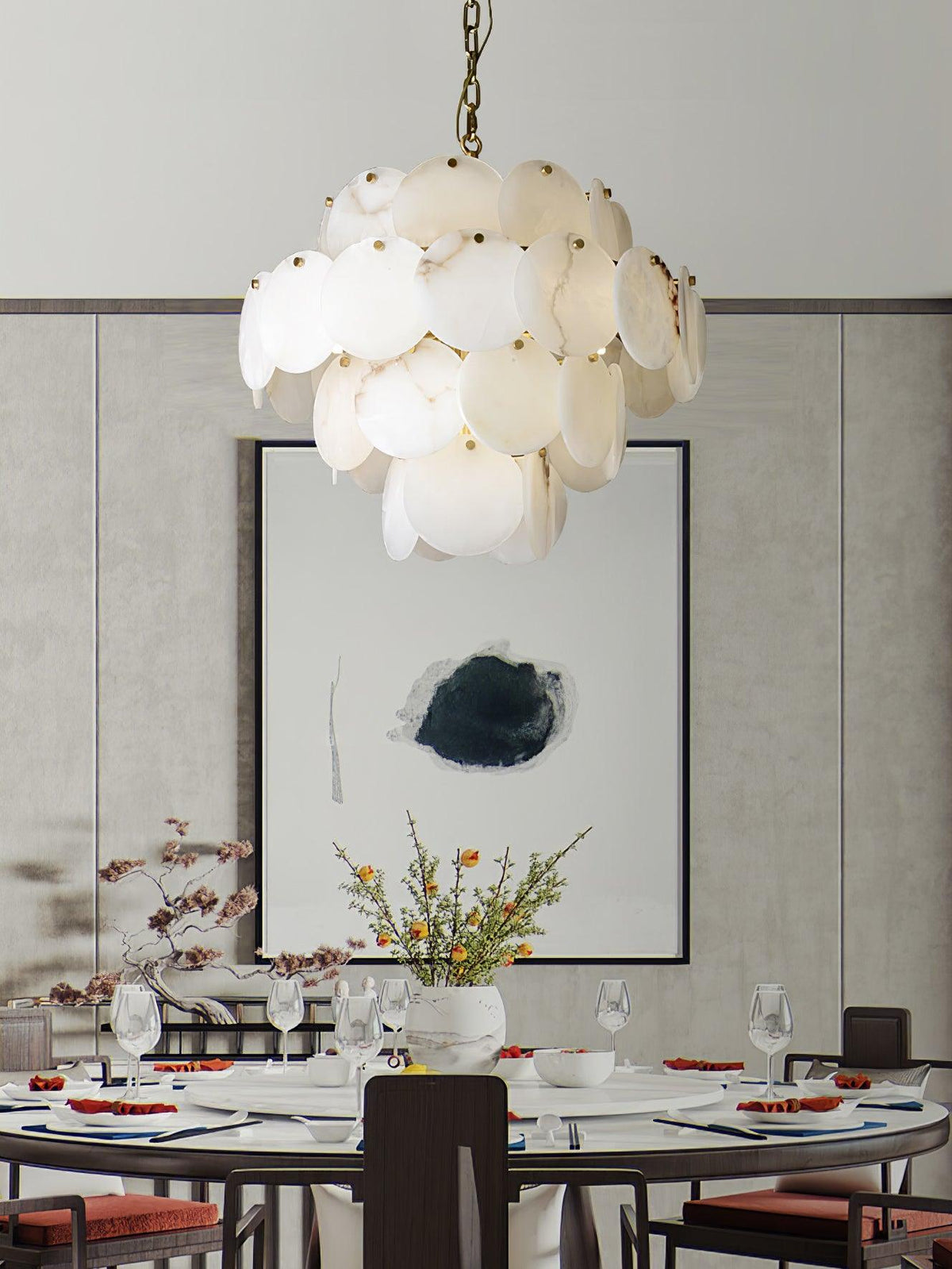 Scale Stone Chandelier