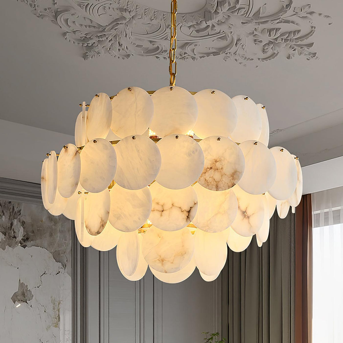 Scale Stone Chandelier