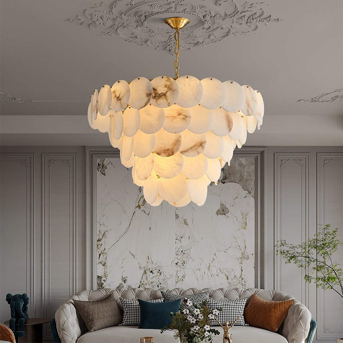 Scale Stone Chandelier