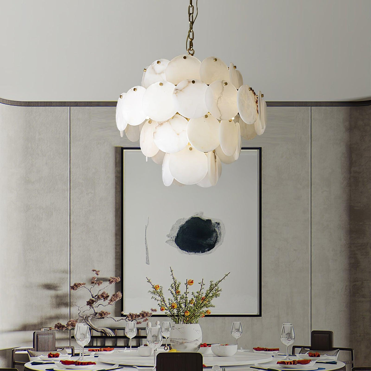 Scale Stone Chandelier