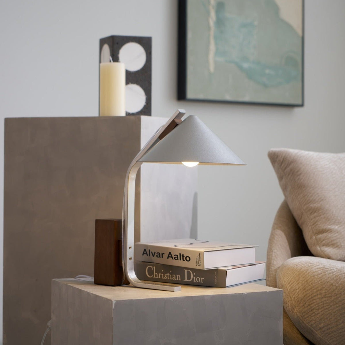 Angle Timber Table Lamp
