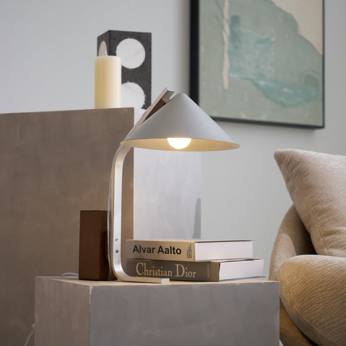 Angle Timber Table Lamp
