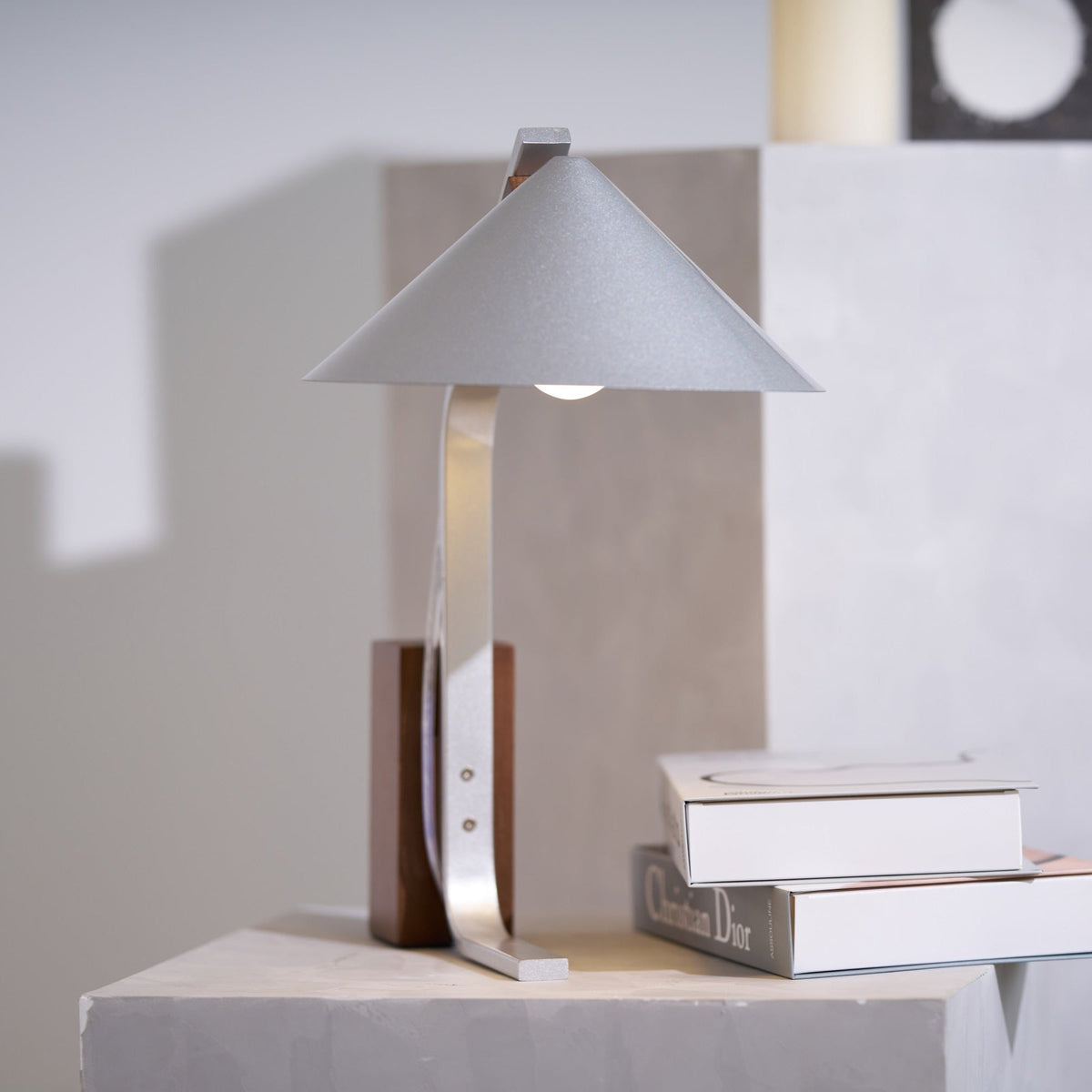 Angle Timber Table Lamp