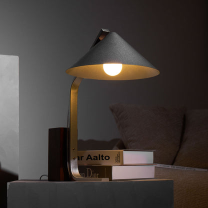 Angle Timber Table Lamp