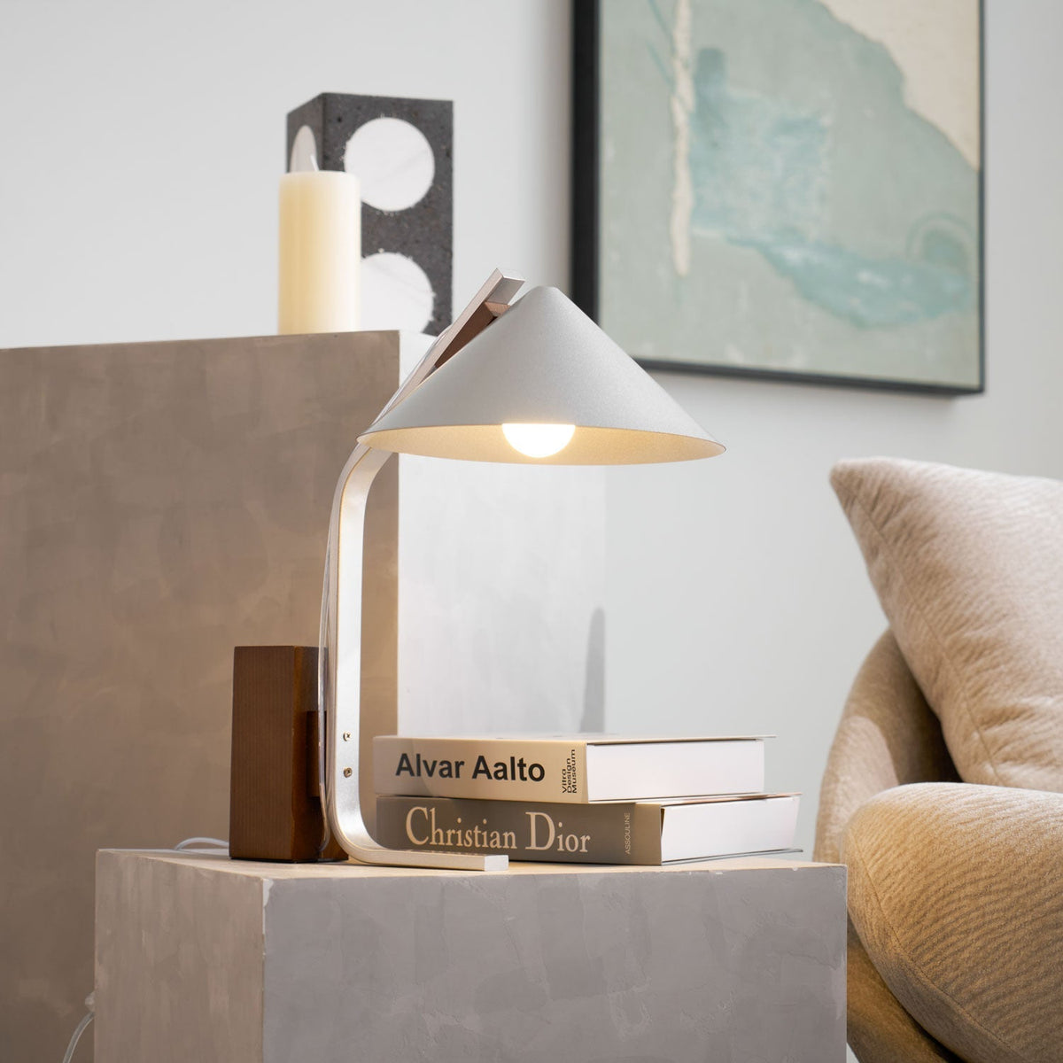 Angle Timber Table Lamp
