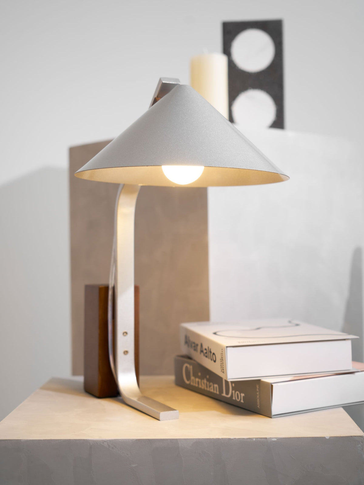 Angle Timber Table Lamp