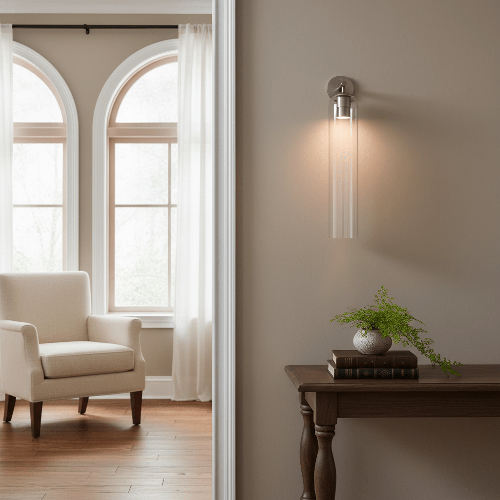 Clear Column Wall Light
