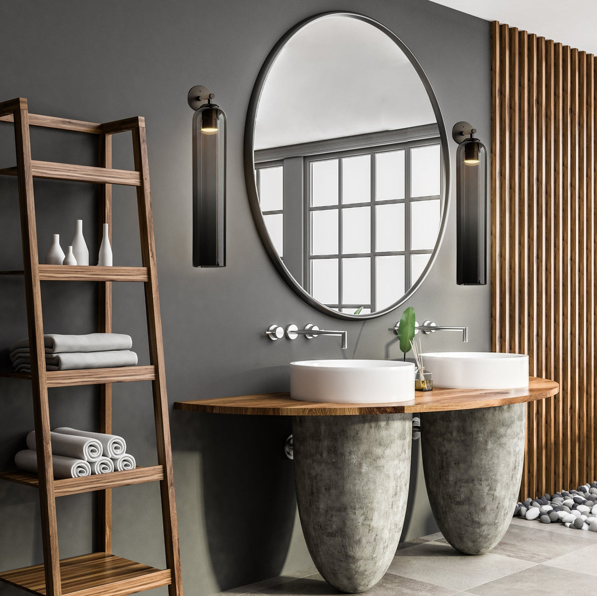 Clear Column Wall Light