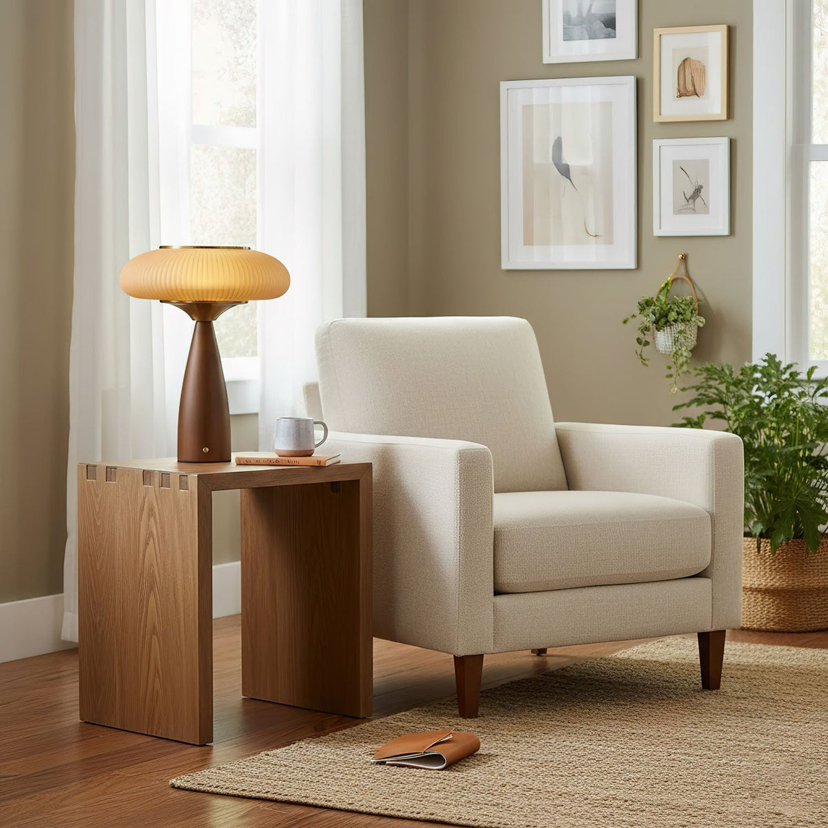 Reed Timber Table Lamp