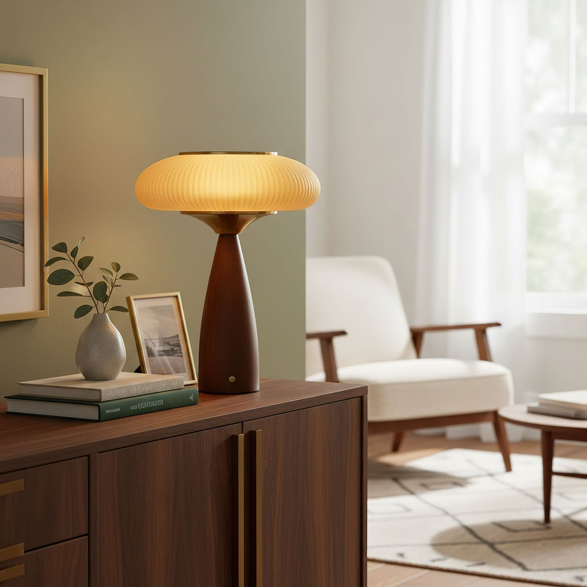 Reed Timber Table Lamp