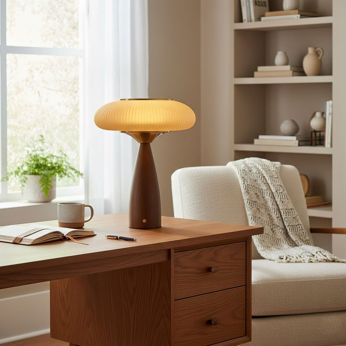 Reed Timber Table Lamp