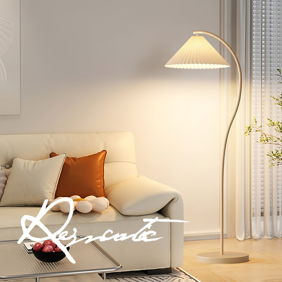 Arc Pleat Floor Lamp
