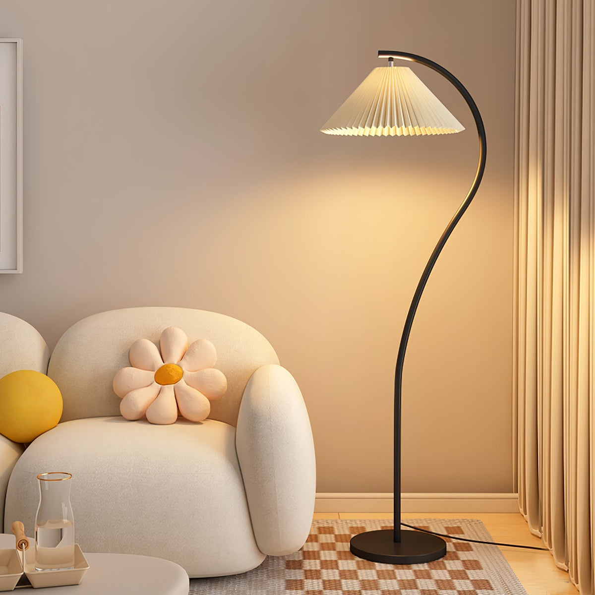 Arc Pleat Floor Lamp