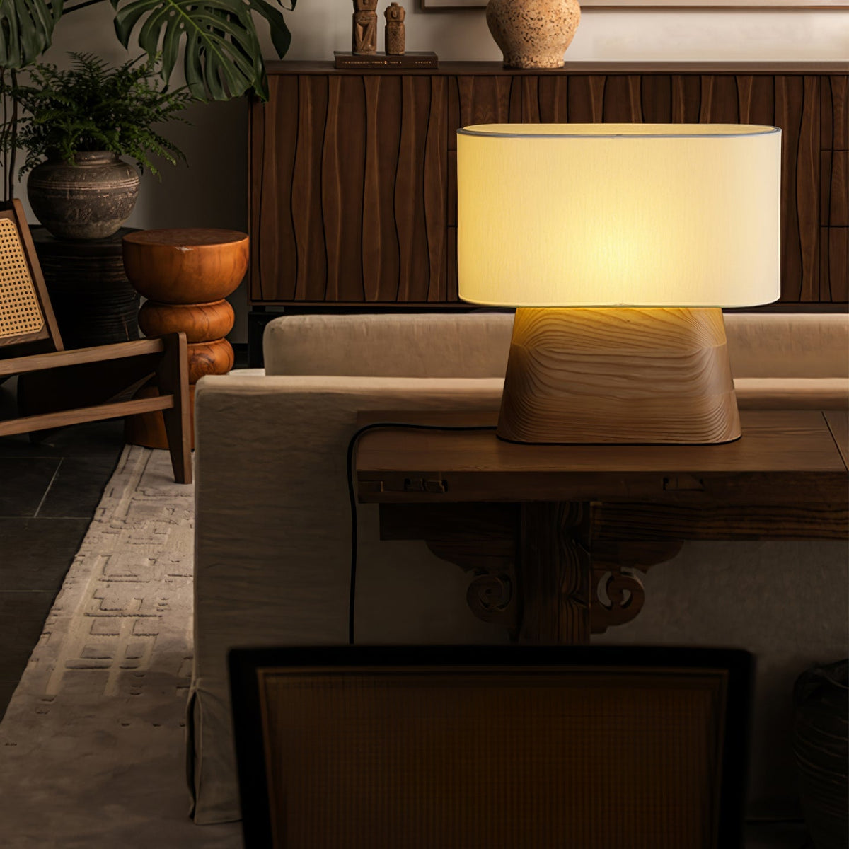 Drum Timber Table Lamp