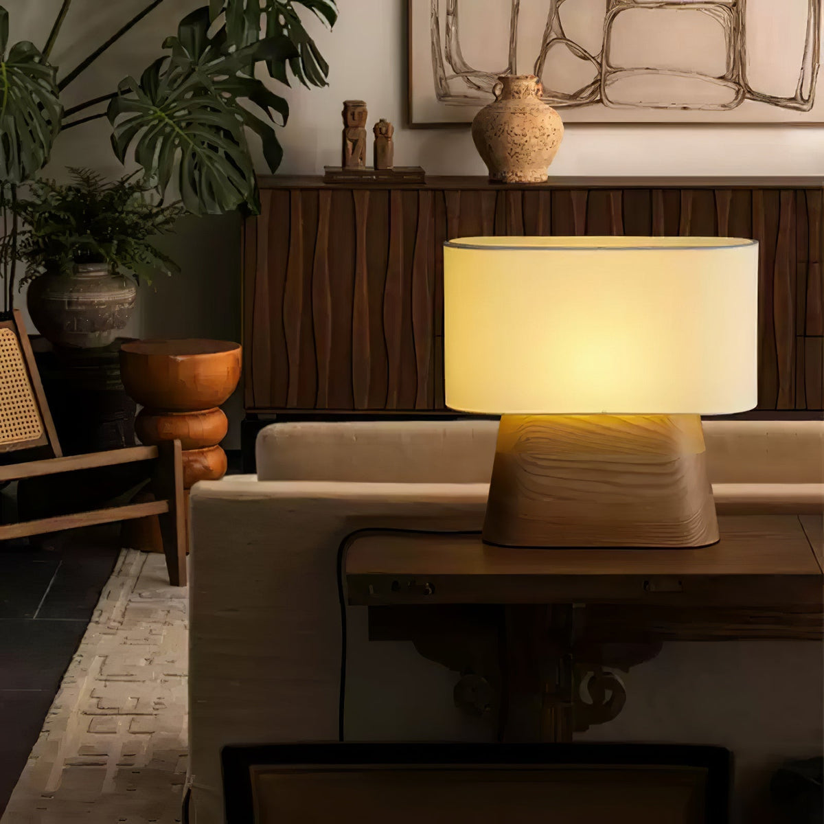 Drum Timber Table Lamp