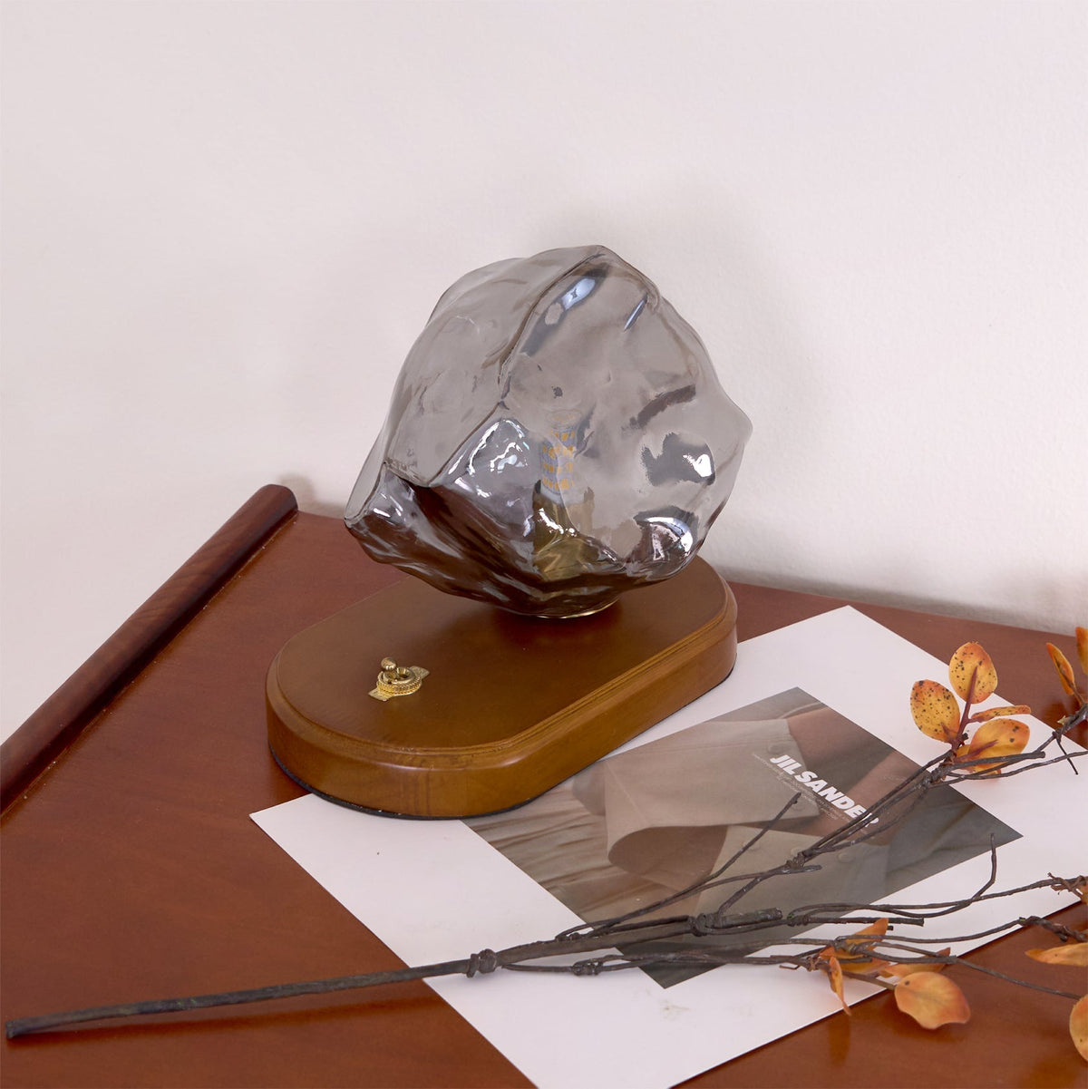Amber Block Table Lamp