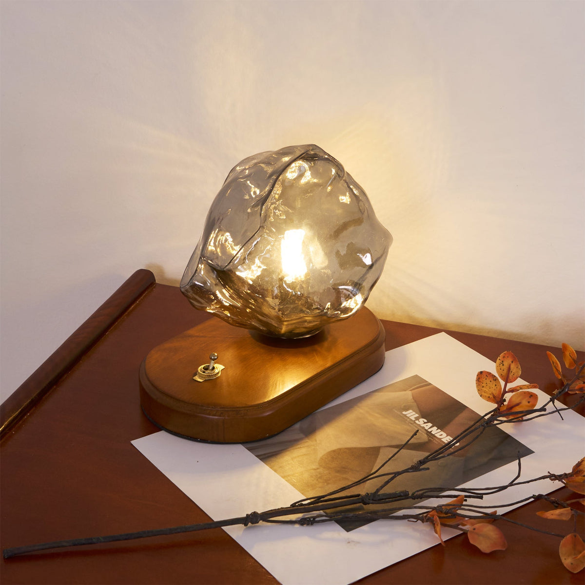 Amber Block Table Lamp