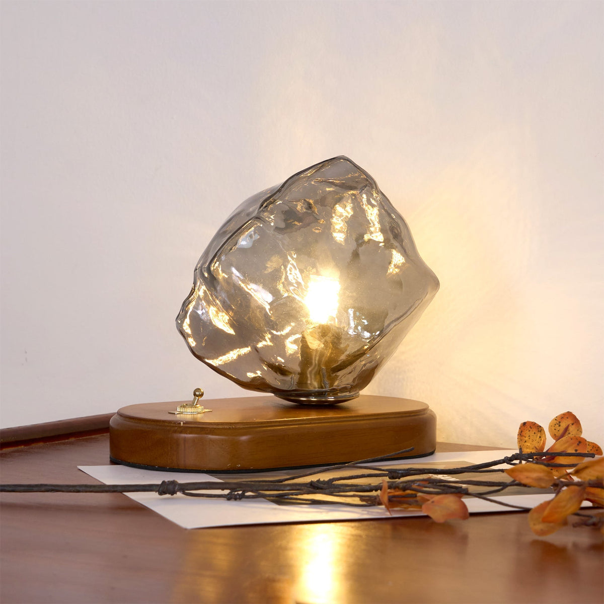 Amber Block Table Lamp