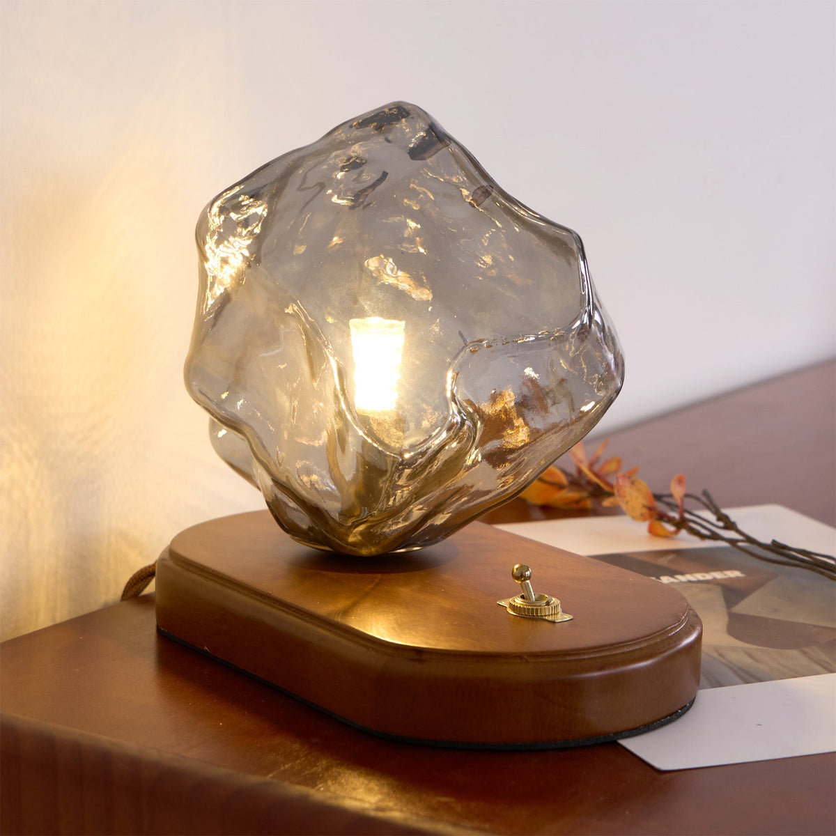 Amber Block Table Lamp