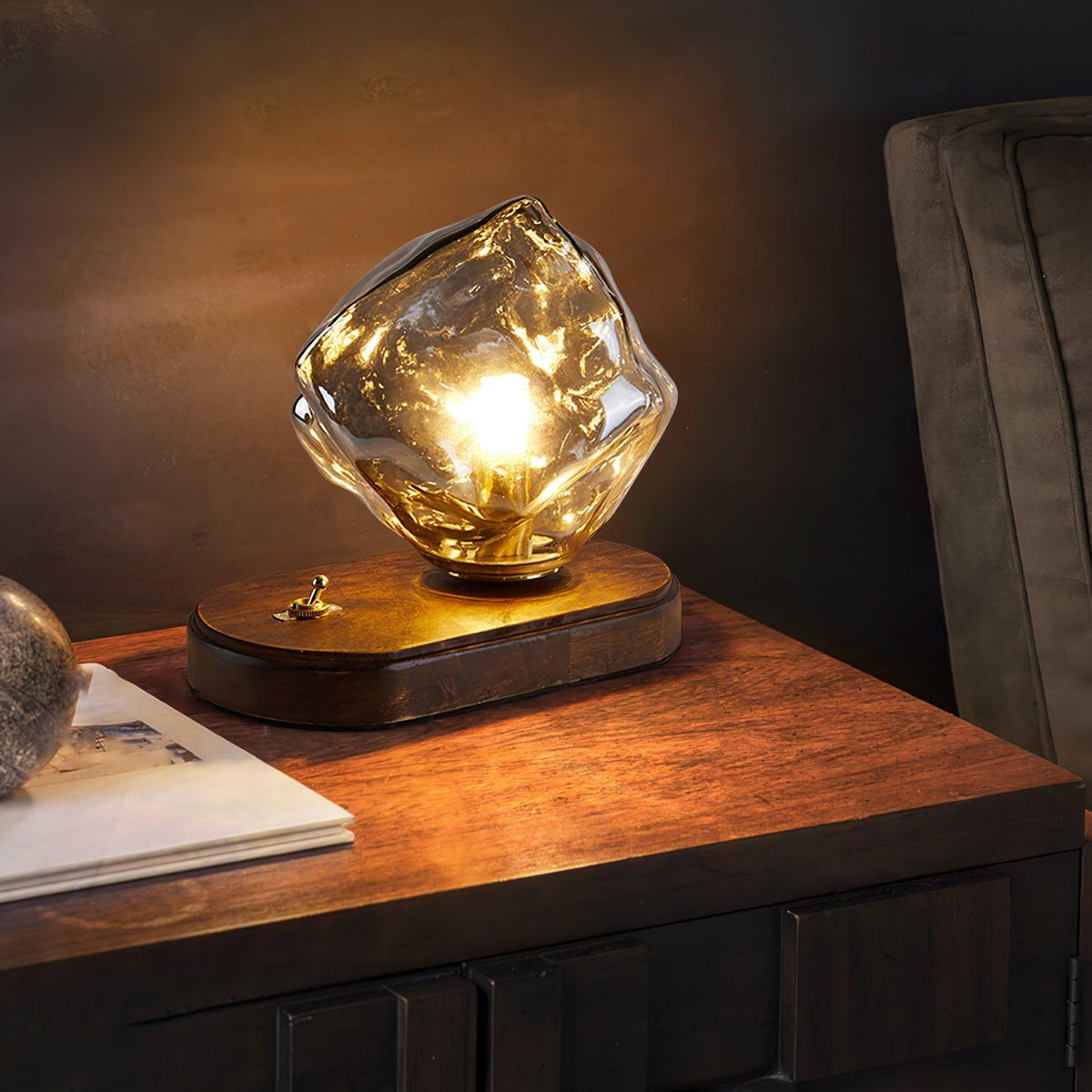 Amber Block Table Lamp