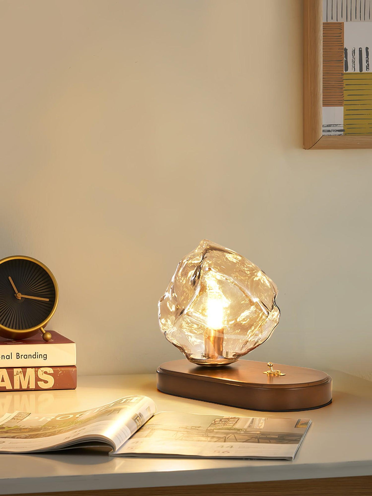 Amber Block Table Lamp