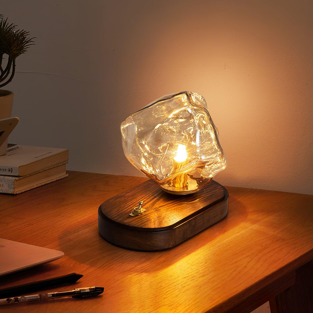Amber Block Table Lamp