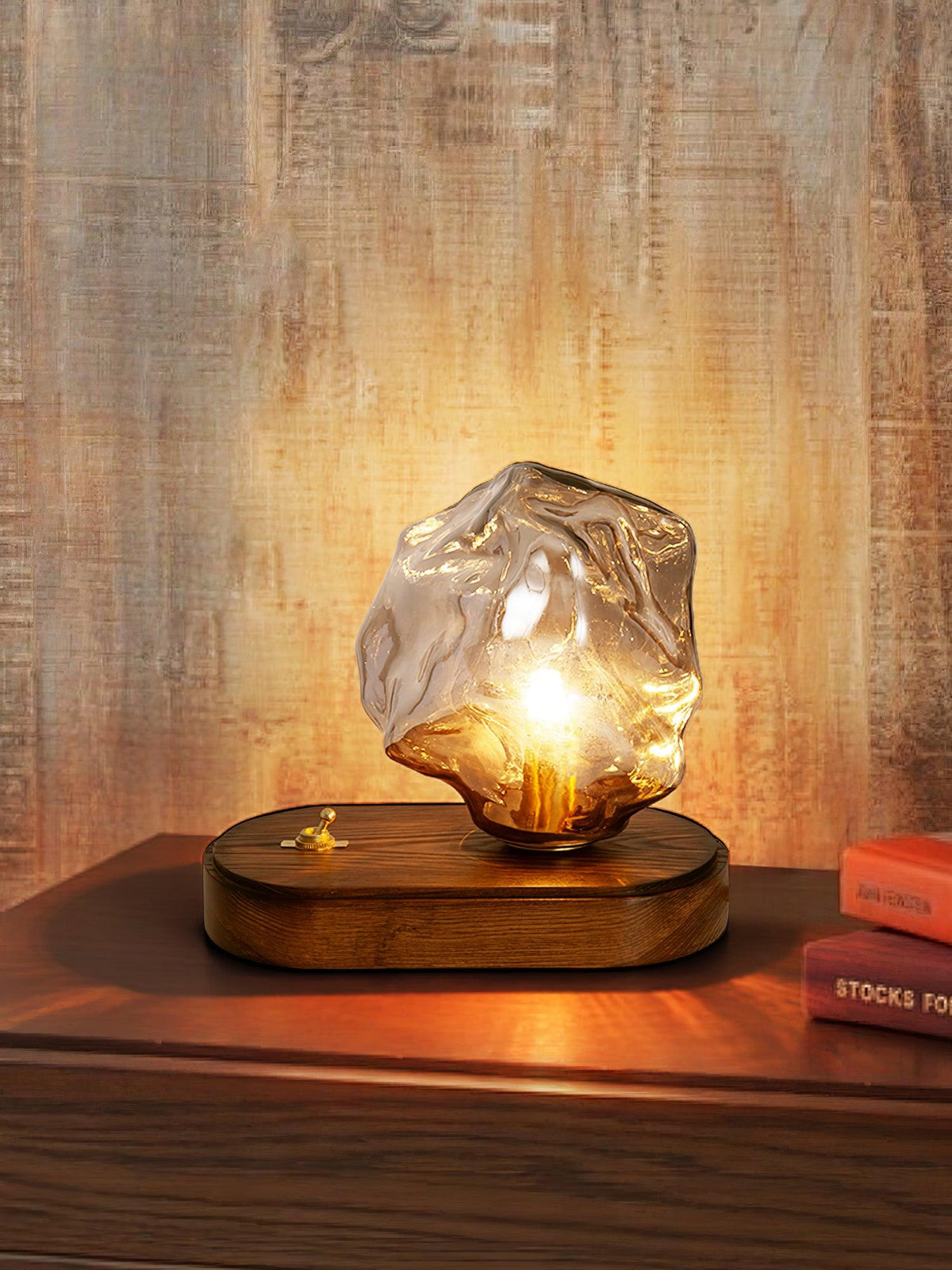 Amber Block Table Lamp