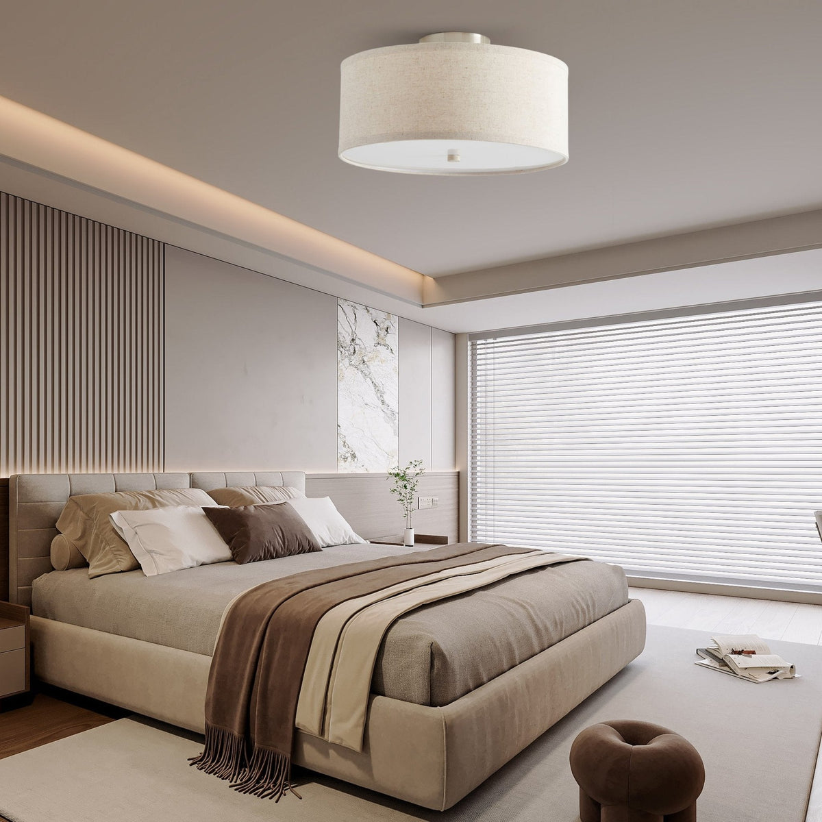 Haven Linen Ceiling Light