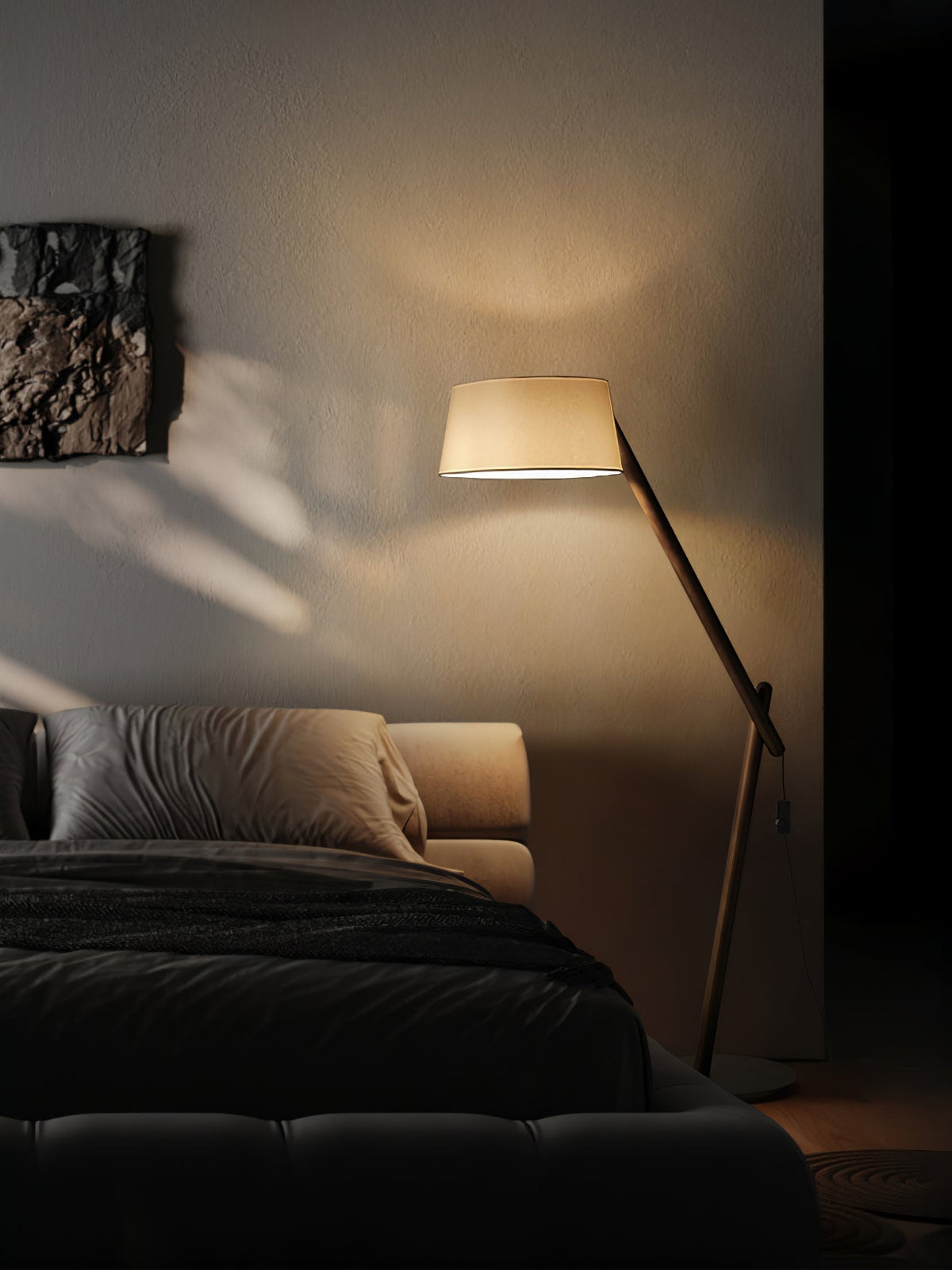 Angle Timber Floor Lamp