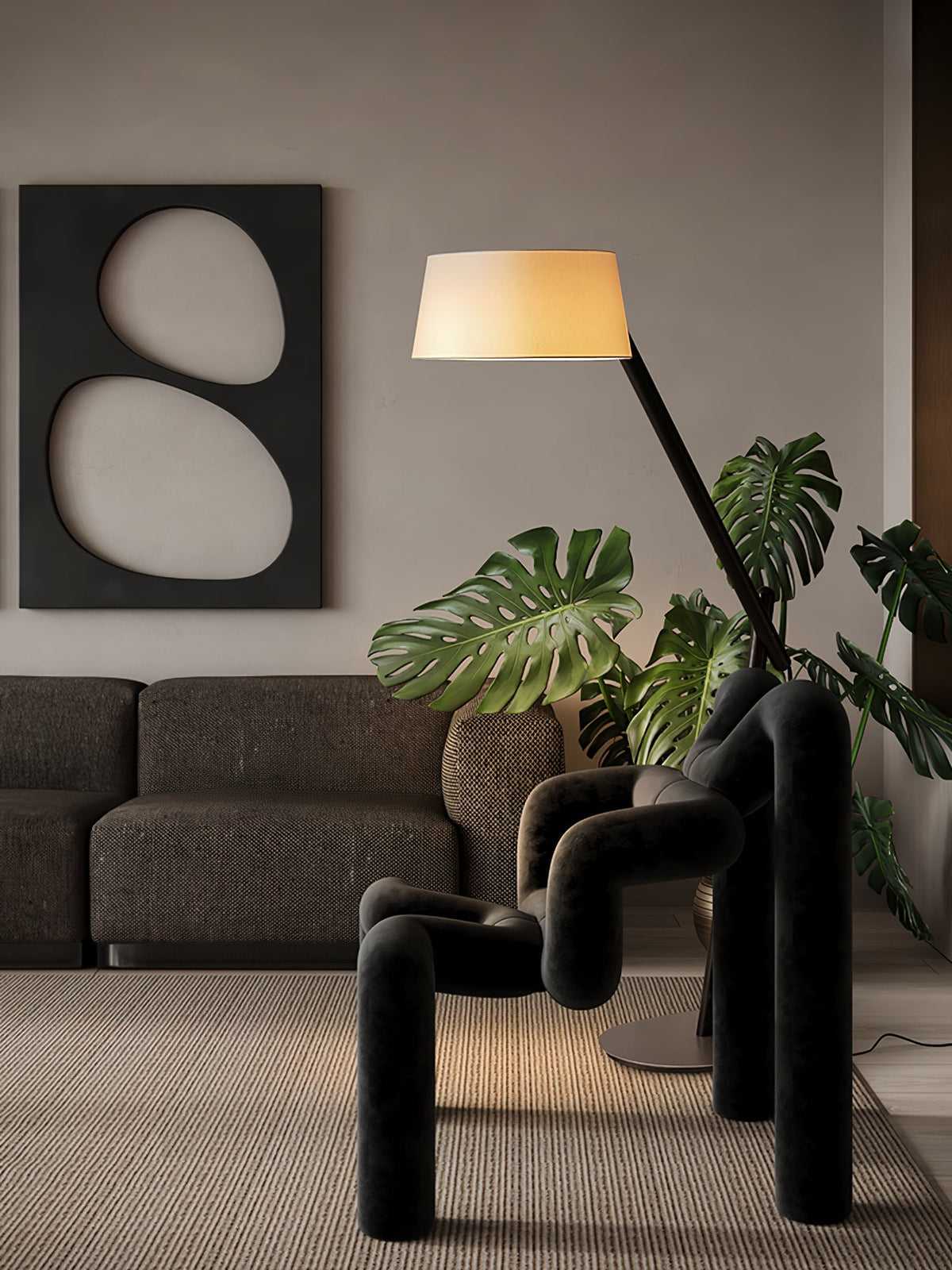 Angle Timber Floor Lamp