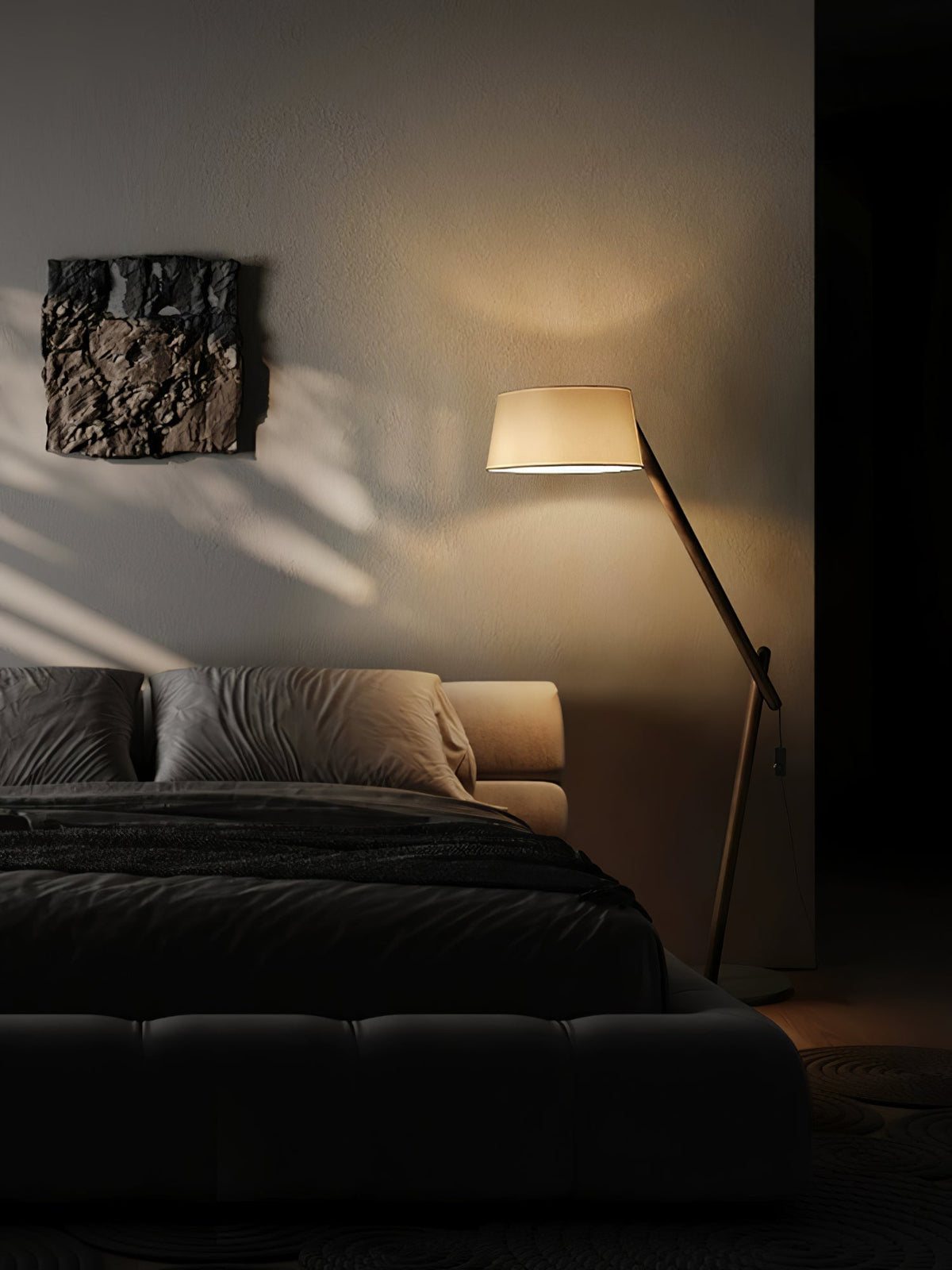 Angle Timber Floor Lamp