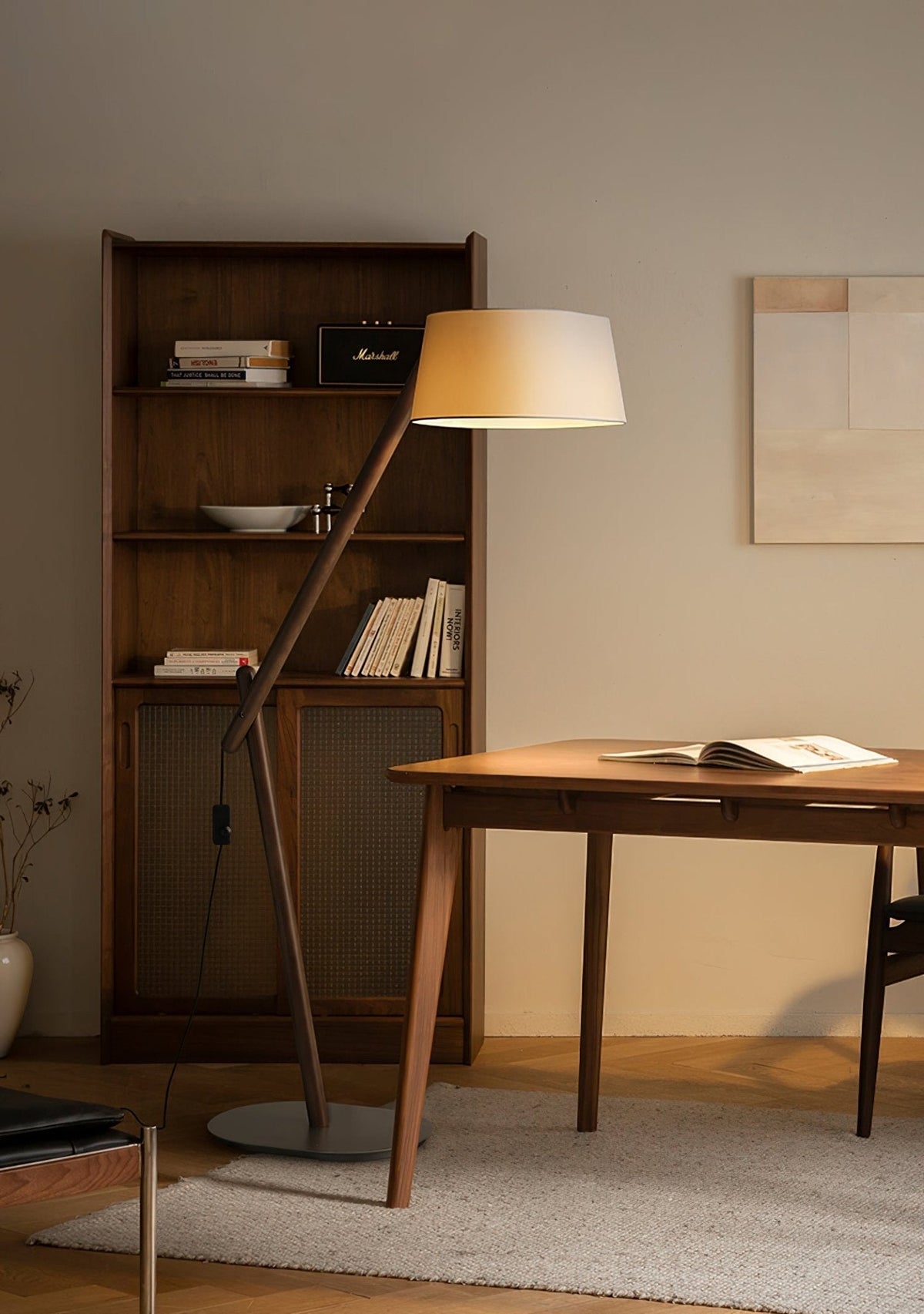 Angle Timber Floor Lamp