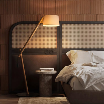 Angle Timber Floor Lamp