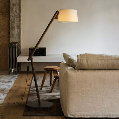 Angle Timber Floor Lamp