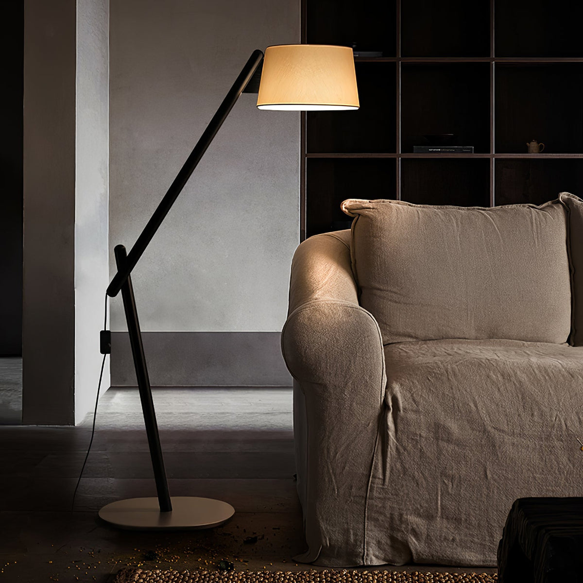 Angle Timber Floor Lamp