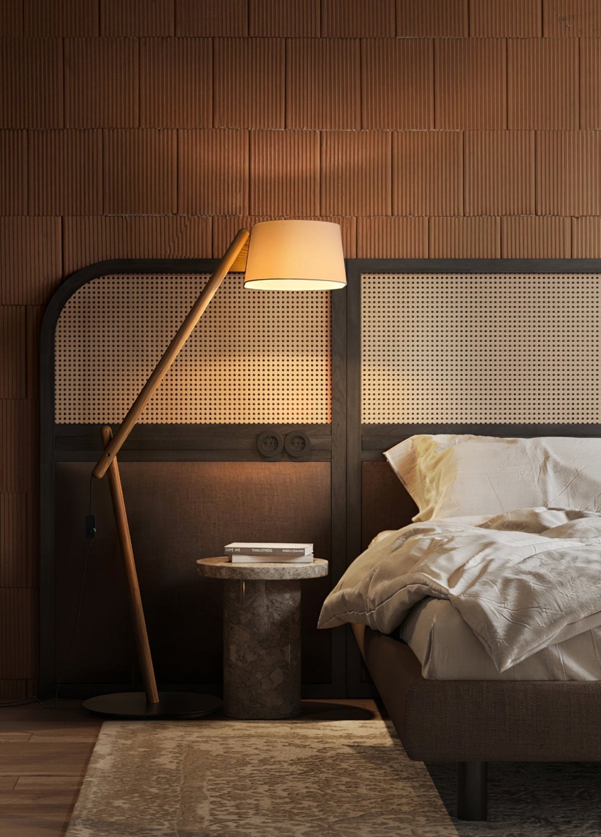 Angle Timber Floor Lamp