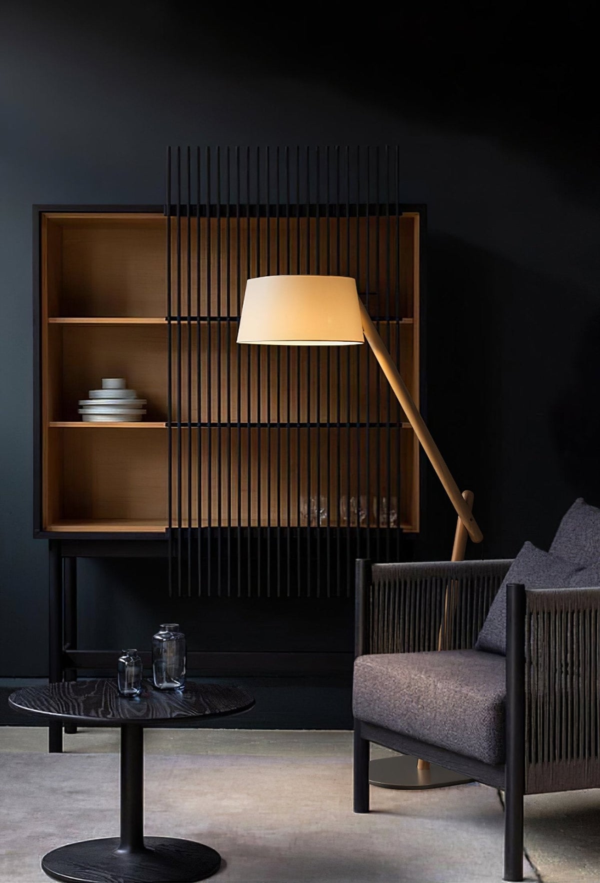 Angle Timber Floor Lamp