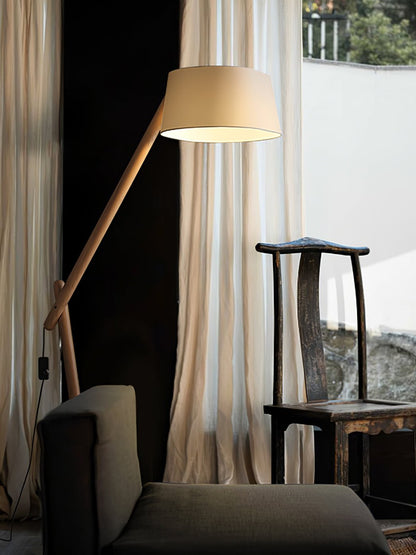 Angle Timber Floor Lamp