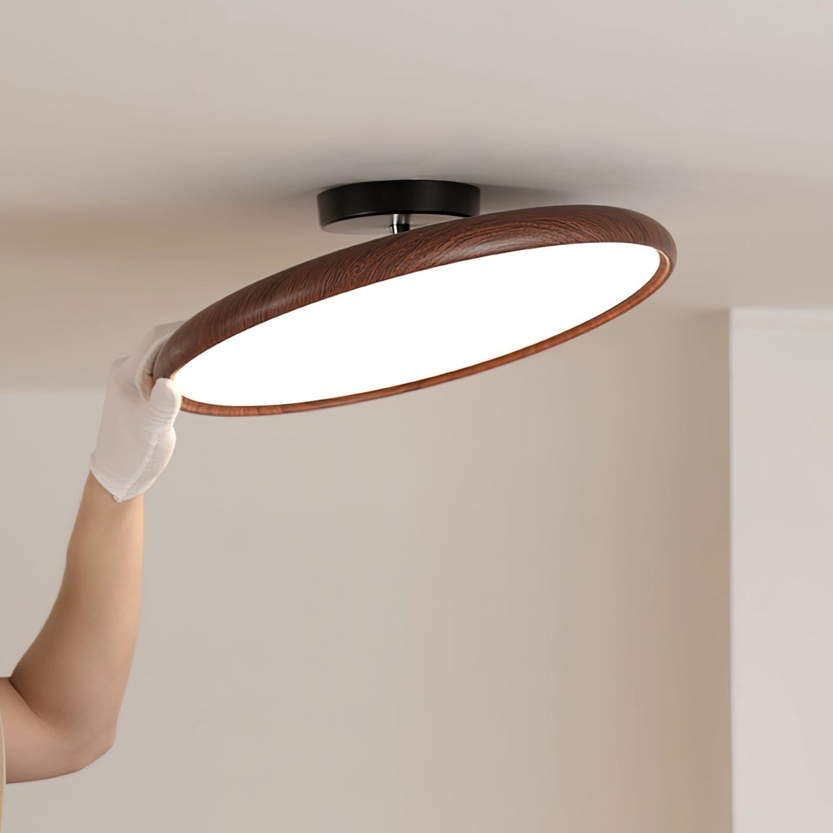 Timber Halo Ceiling Light