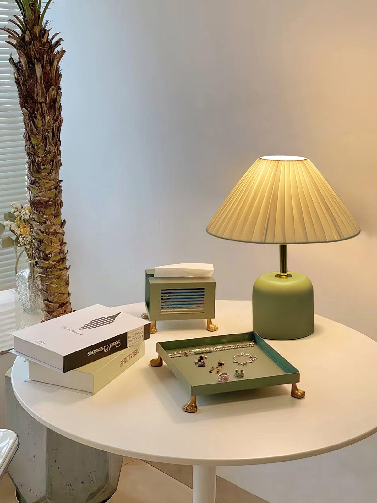 Sage Pleat Table Lamp