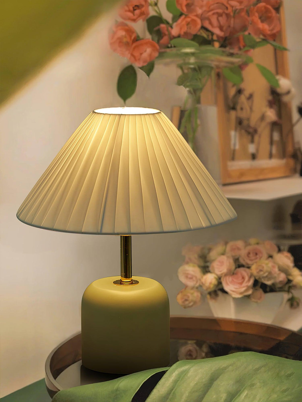 Sage Pleat Table Lamp