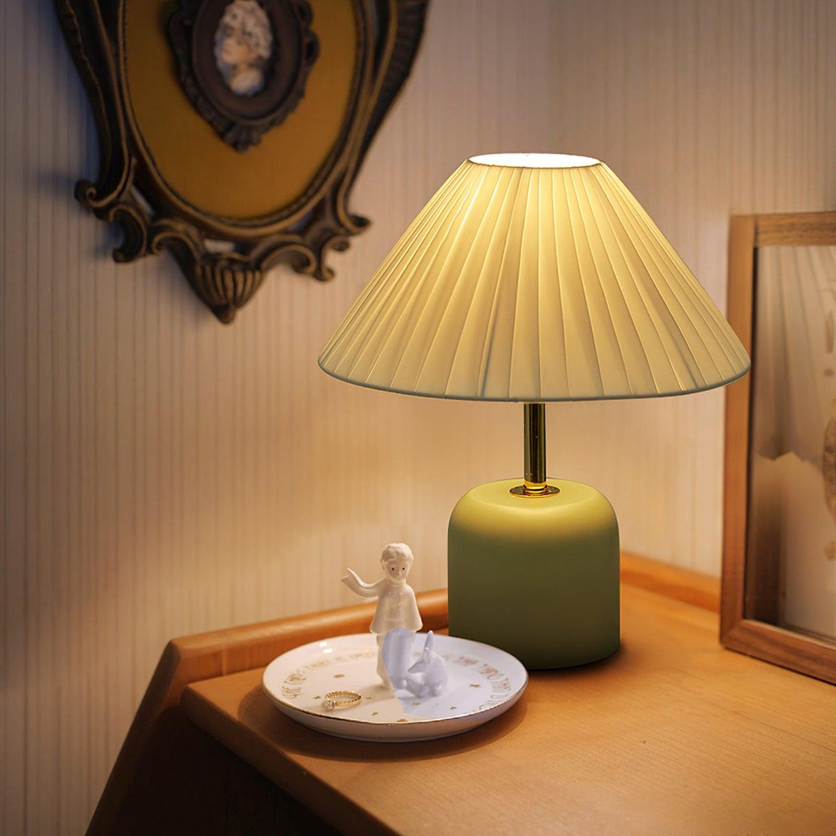 Sage Pleat Table Lamp