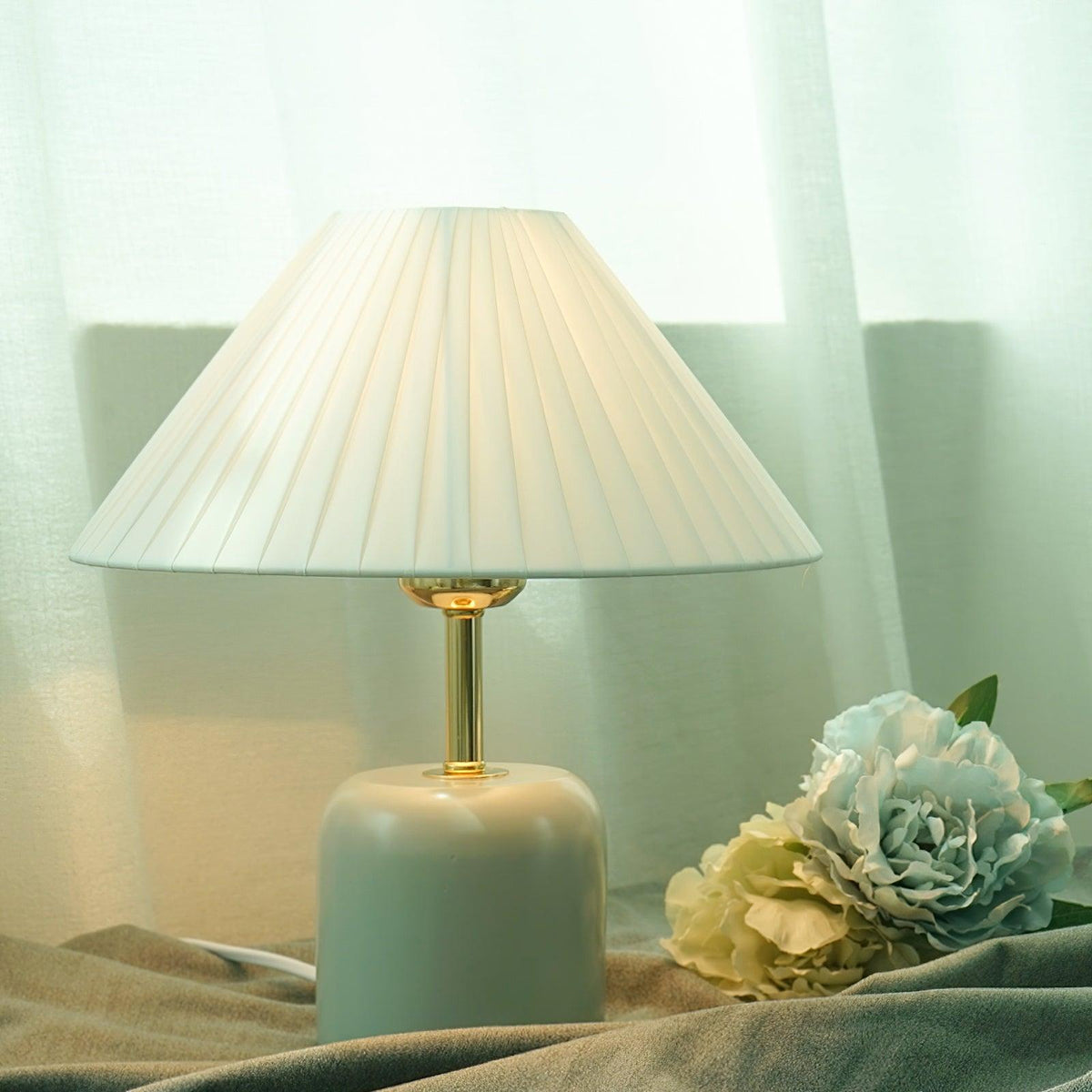 Sage Pleat Table Lamp