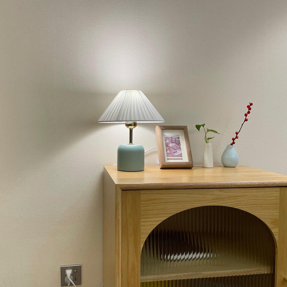 Sage Pleat Table Lamp