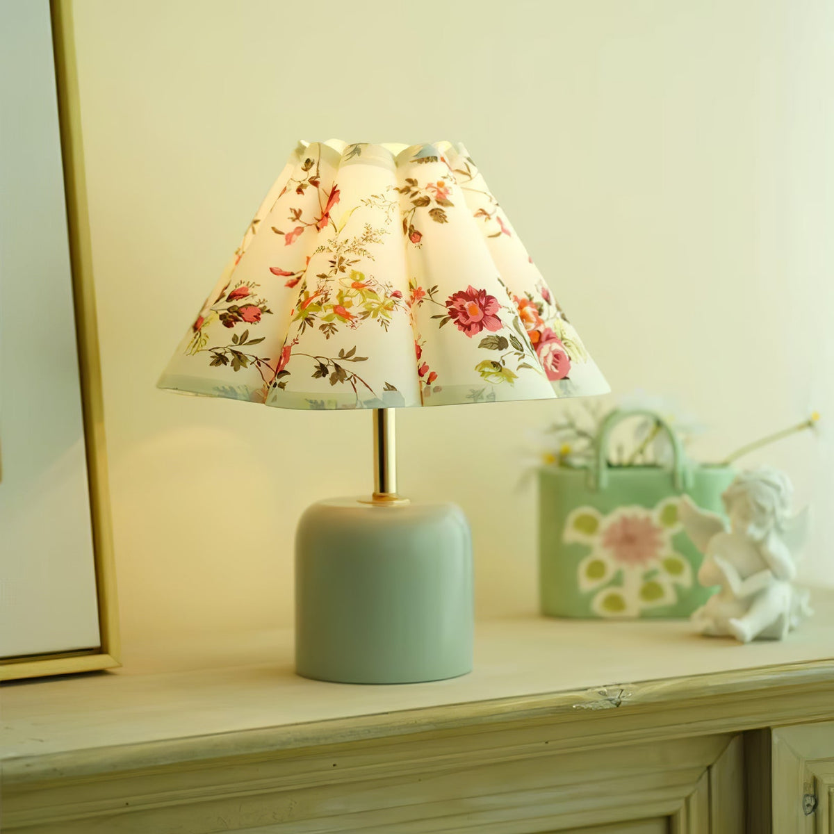 Sage Pleat Table Lamp