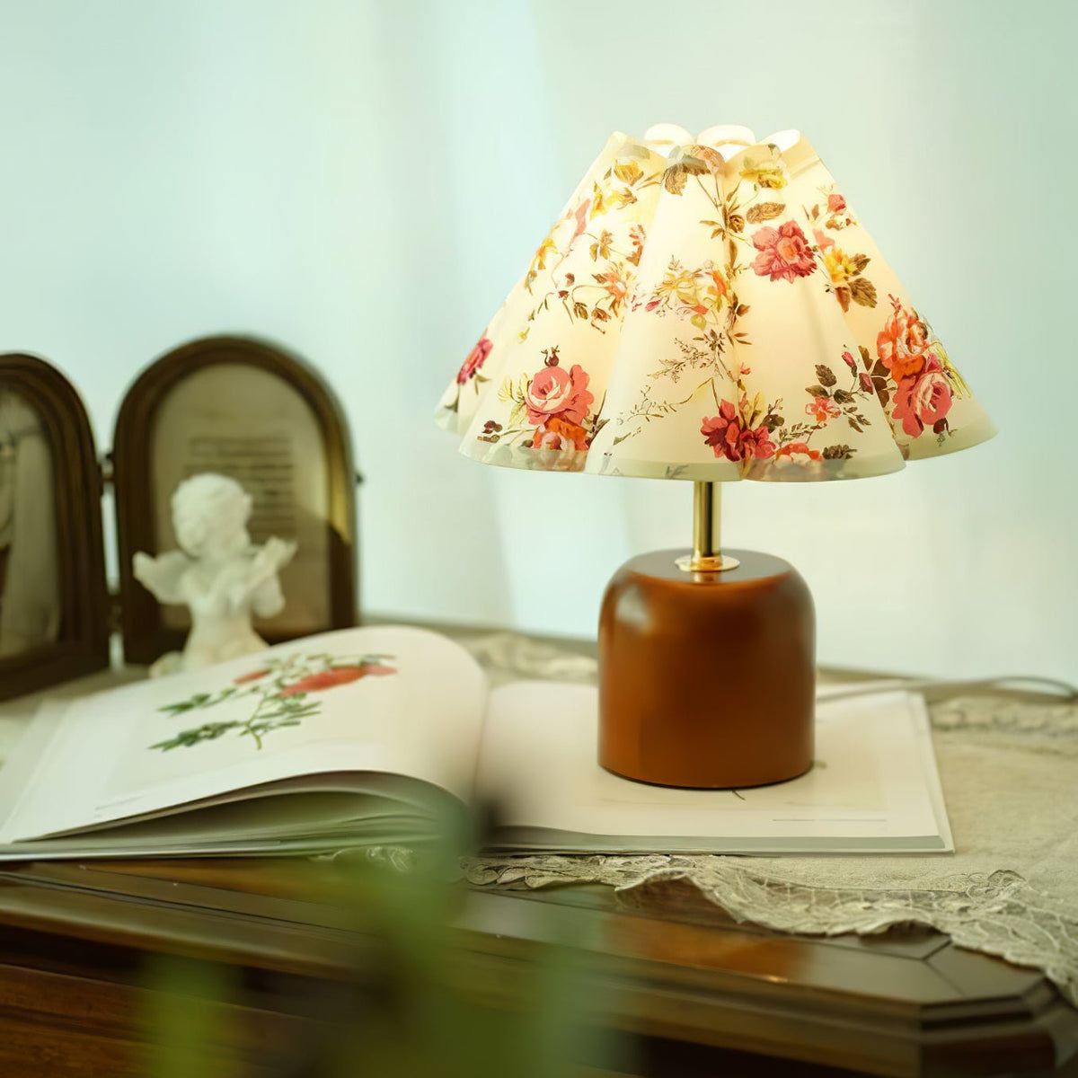 Sage Pleat Table Lamp